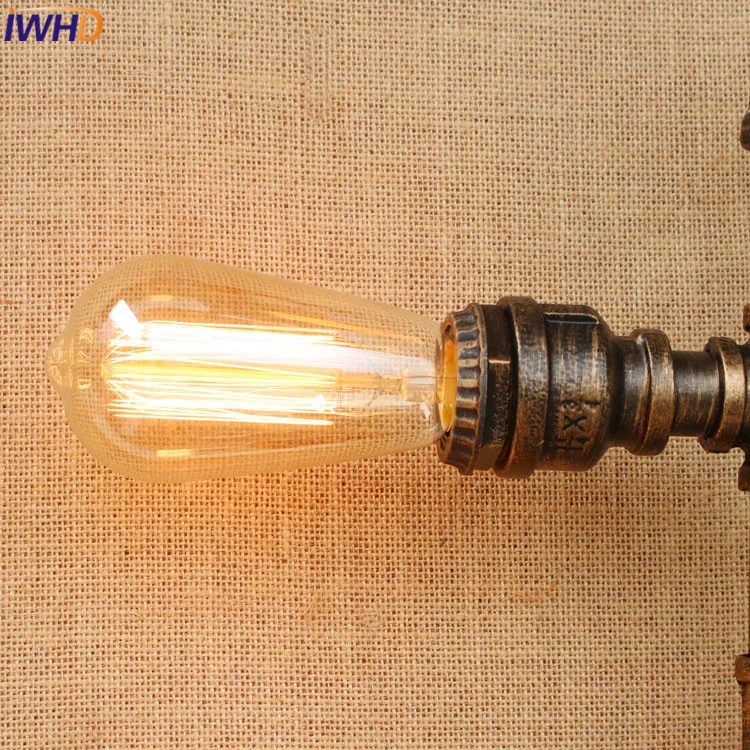 American Vintage Sconce Wall Lights E27 Plated Loft Iron Wall Lamp Bed Retro Industrial Bathroom Stair Antique Lamp Luminaria