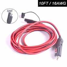 Sigaretta auto Presa Accendisigari per SAE Sgancio Rapido Adattatore del cavo di Estensione Cavo di Ricarica 10FT/15A per Auto Batteria Solare 12 V