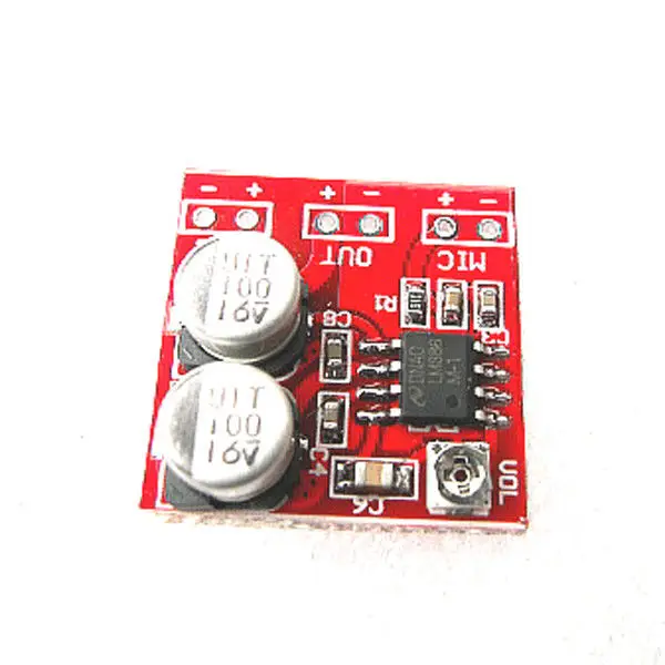 

DC 5V-12V LM386 Electret Microphone Power Amplifier Board Gain 200 Times MIC Amp module