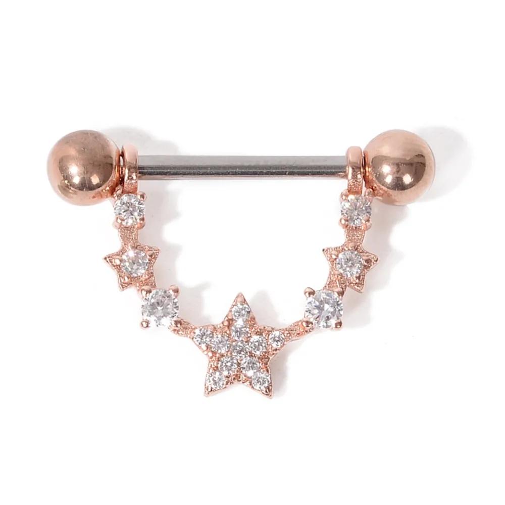 316L Surgical Steel Crystal Sexy Nipple Ring Body Jewelry Nipple