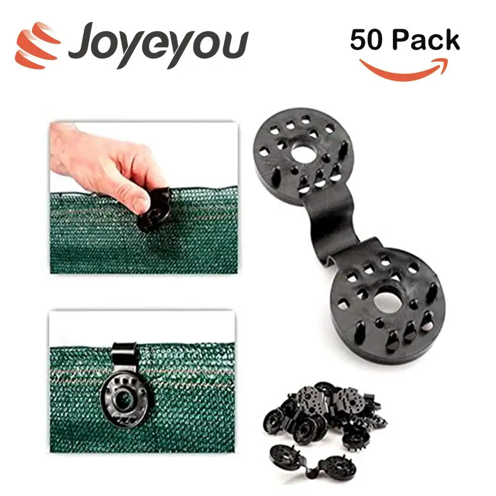 Joyeyou 50 Pack agricultura invernadero jardín Clip abrazadera Grommets para sujeción sombra tela malla de pájaro Joyeyou 50 Pack agricultura invernadero jardín Clip abrazadera Grommets para sujeción sombra tela malla de pájaro