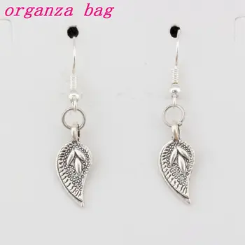 

Zinc Alloy Tree Leaves Charm Earrings Fish Ear Hook 24pairs/lot Chandelier Jewelry DIY 8x8.8mm A-387e