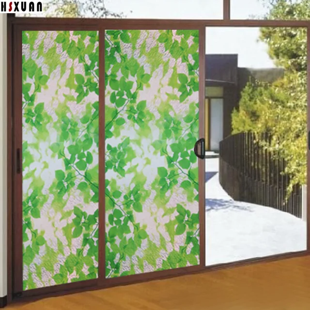 Leaf gebrandschilderde windows 80x100 cm frosted glas stickers op ... Leaf gebrandschilderde windows 80x100 cm frosted glas stickers op ...
