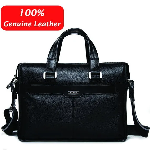 Free shipping P kuone man commercial male handbag genuine leather shoulder men s casual bag leather