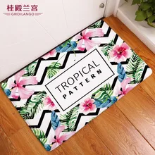 Розовый фламинго полоса нескользящий коврик для ванной комнаты Зеленый пальмовый лист Тропический цветочный Пол Дверной коврик ковер игровой автомобиль открытый дропшиппинг