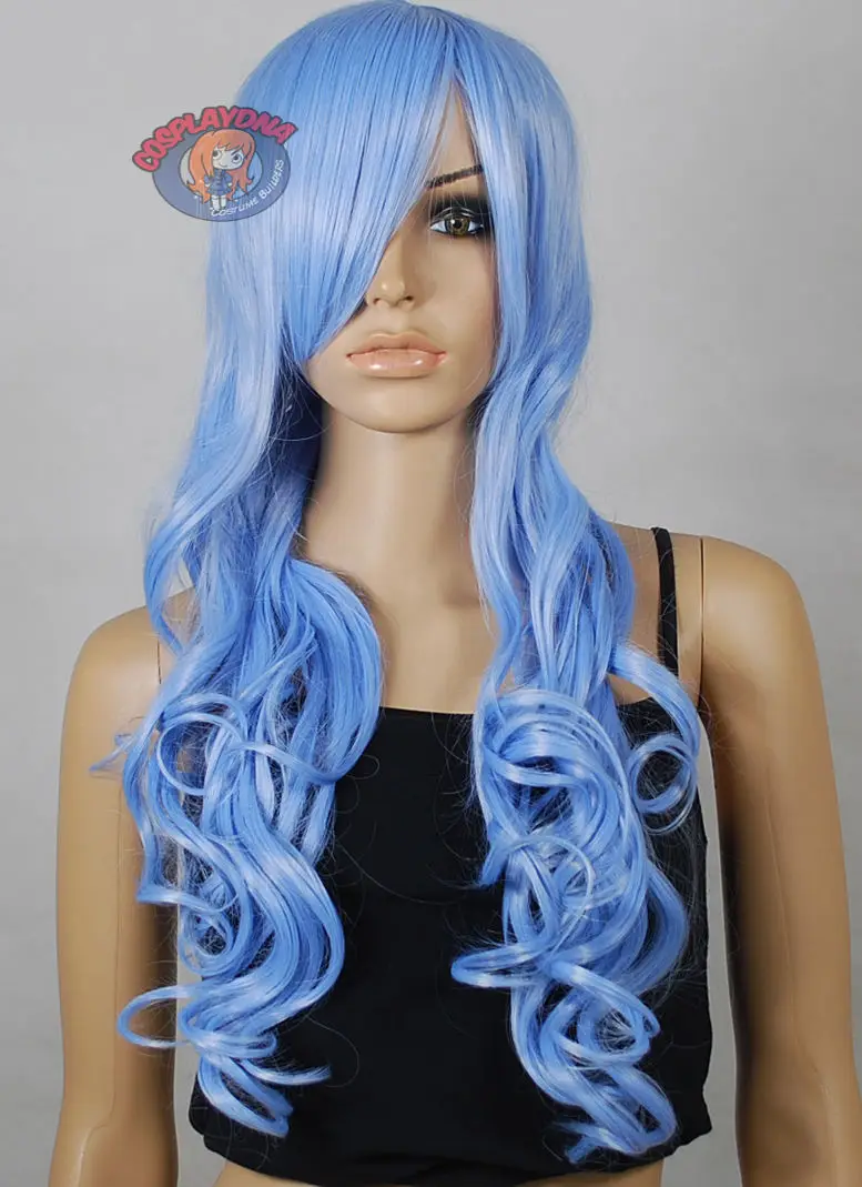 shun Series Powder Blue Wavy Long Cosplay Wigs USPS FastShipping to USA j2138 |