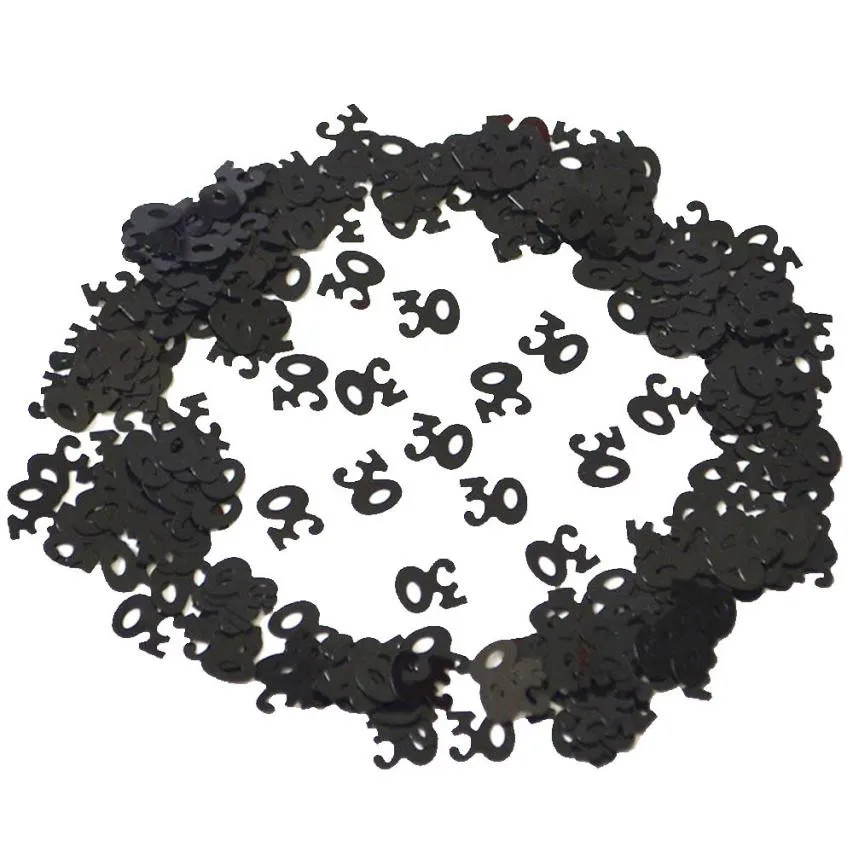 

15g Happy Birthday Party Table Scatter Decorations Black Silver Mixed Number Digitals 30 40 50 60 70 80 Confetti