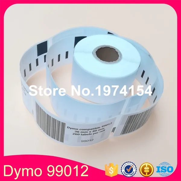 3 рулона Dymo 99012 совместимые адресные этикетки 450 Turbo Этикетки 36x89 мм 260 шт |