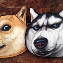 Горячая Распродажа, кошельки для монет на молнии с принтами животных, кошелек для собак/кошек, милый ключ, подвеска, сумка