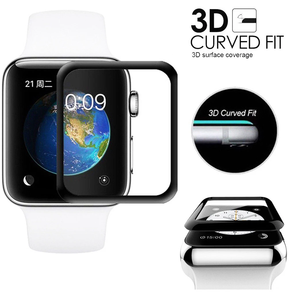  3D Gebogene Oberfläche Aus Gehärtetem Glas Screen Protector Für Apple Uhr 4 3 2 1 44mm 40mm 42mm 38