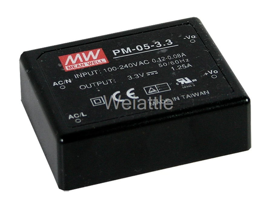 

MEAN WELL original PM-05-3.3 3.3V 1.25A meanwell PM-05 3.3V 4.125W Switching Power Supply