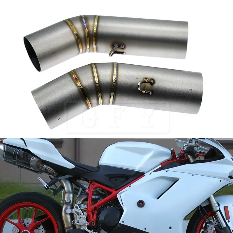 Motorcycle 51mm Exhaust Middle Link Pipe Connection Pipe For Ducati 848