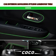 Новая светящаяся флуоресцентная зеленая линия 20 м 78" Автомобильный Стайлинг Автомобильная внутренняя решетка вентиляционное отверстие обод литье украшение Стайлинг отделка DIY полоса