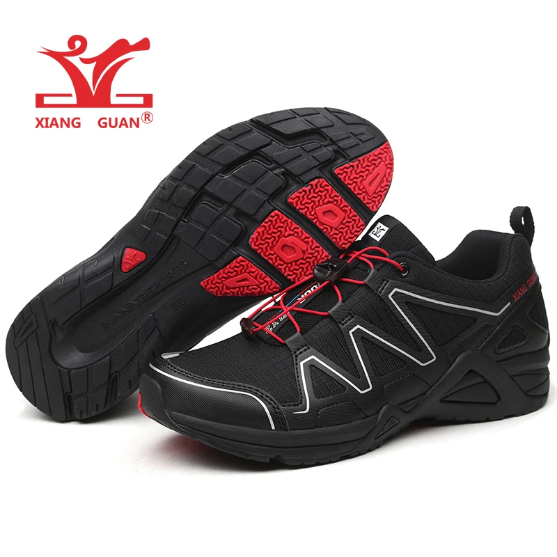 

XIANG GUAN Man Running Shoes For Men Run Nice Athletic Trainers Black Red Zapatillas Sport Shoe Light Outdoor Walking Sneakers 3