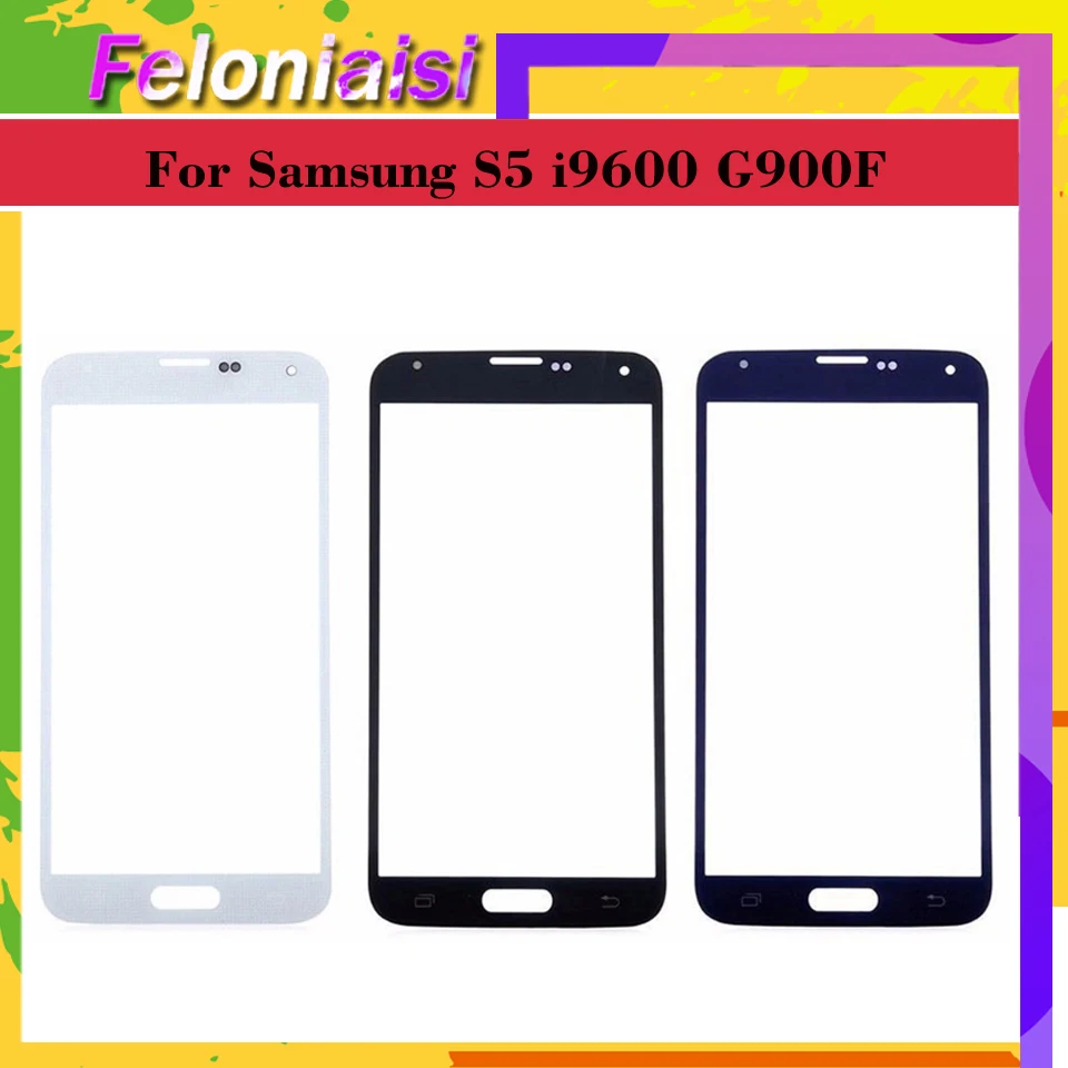 

10Pcs/lot For Samsung Galaxy S5 i9600 G900F G900H G900A G900 Touch Screen Front Glass Panel TouchScreen Outer Glass Lens NO LCD