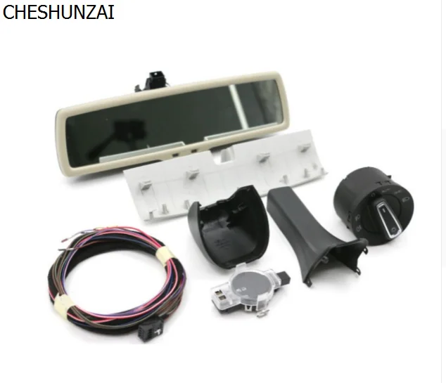 

CHESHUNZAI for Golf 7 MK7 Auto headlight switch+Rain Wiper Sensor+Anti-glar-e Dimming Rear View Mirror