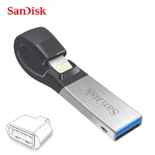 SanDisk флеш-накопитель USB 3,0 SDIX30N 256 ГБ 128 Гб 64 ГБ 32 ГБ 16 ГБ флеш-накопитель с двойным интерфейсом для iPhone iPad iPod APPLE