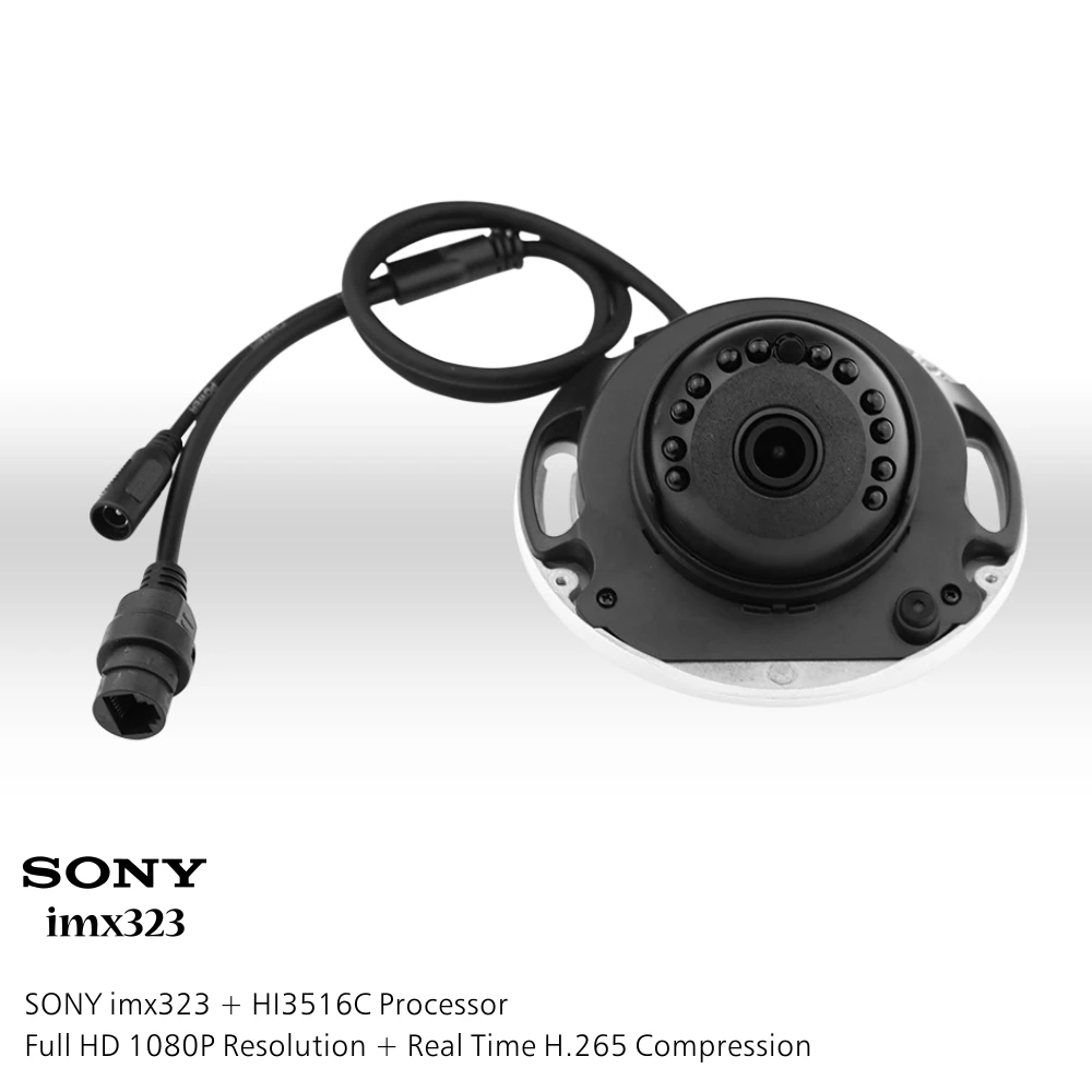 ENSTER H.265 антивандальное стекло 2MP PoE ip-камера с 2,8 мм широкоугольным объективом, встроенный микрофон, для XMEYE HIKVISION Dahua NVR