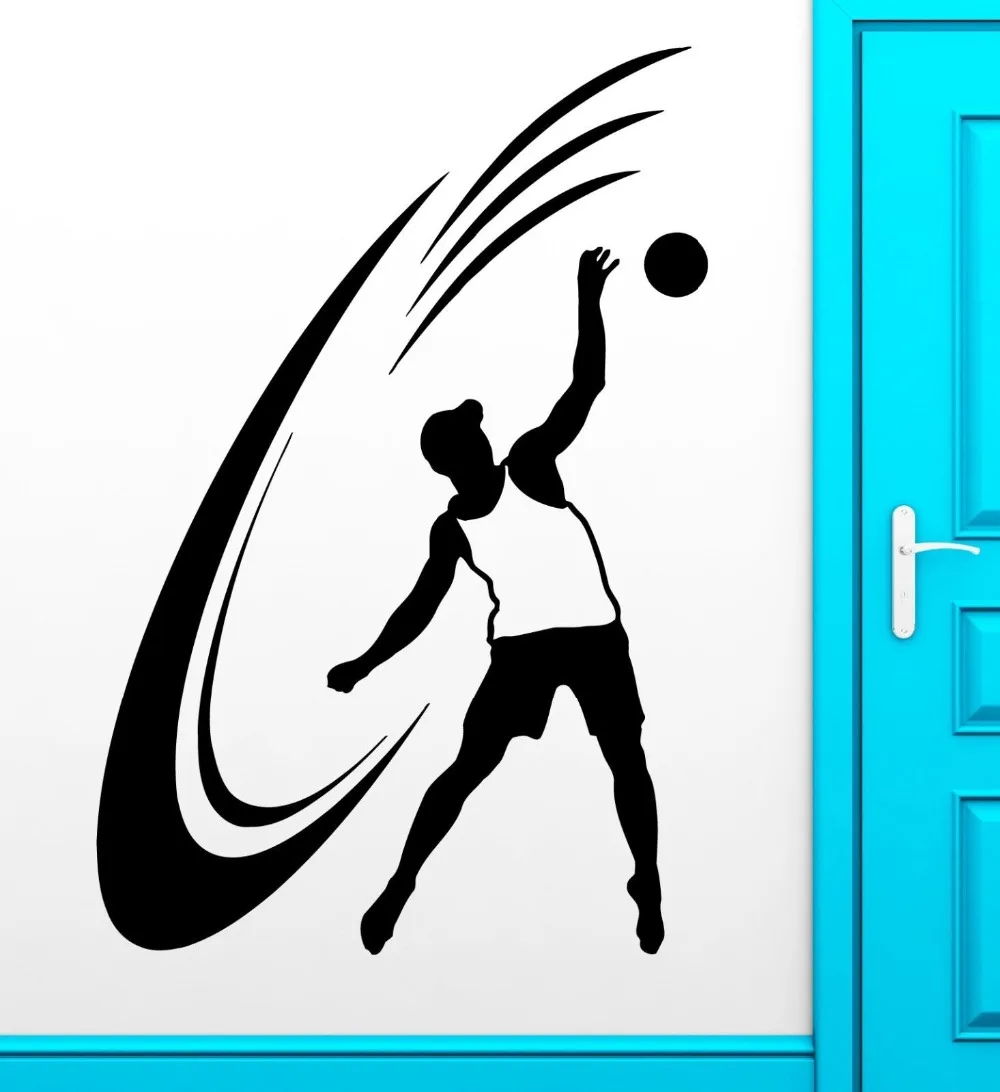 Volleyball Wall Stickers Sport Player for Sports Fans Vinyl Decal