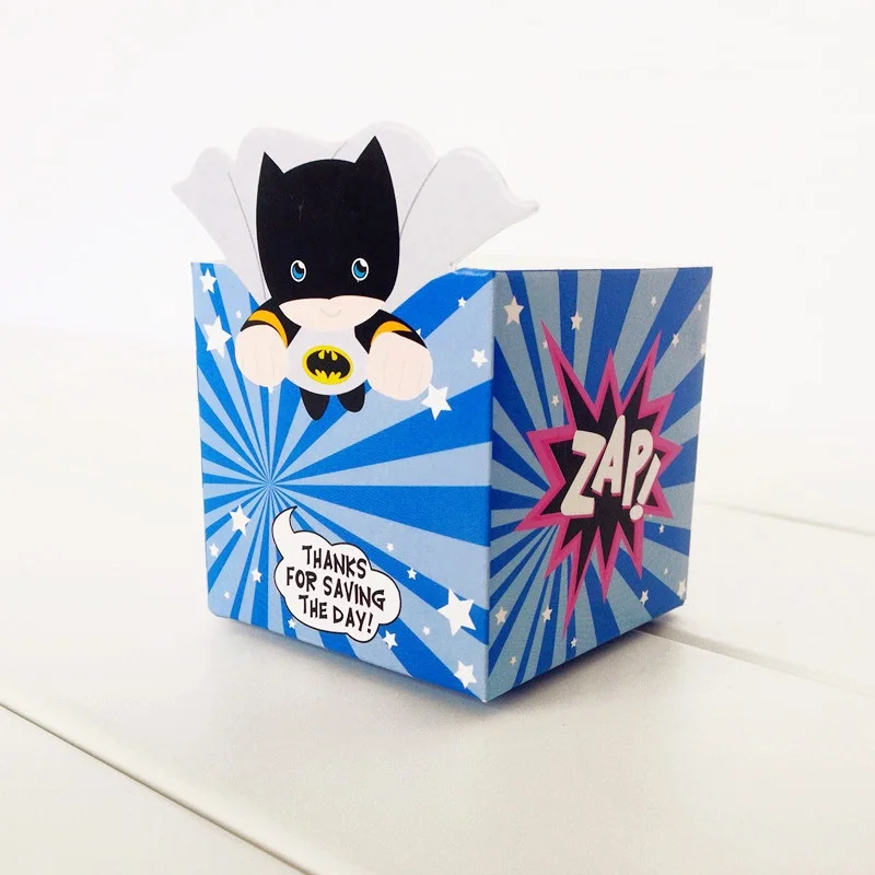 6 шт./партия, вечерние сумки с героями мультфильмов, Мстители, детские сумки для конфет, Подарочная коробка для печенья, для детского дня рождения, коробочка для конфет на вечеринку