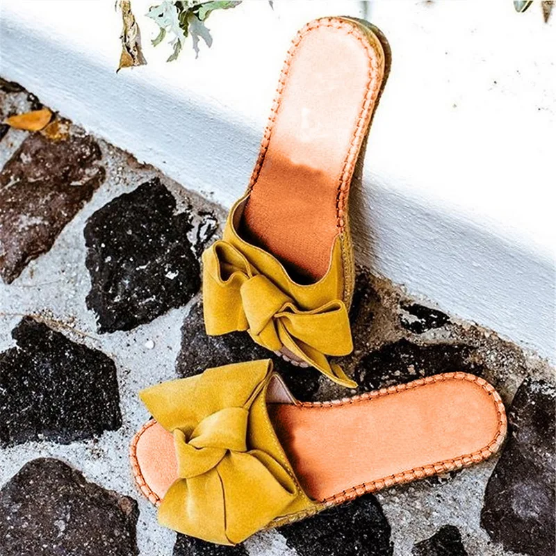

Slides Slippers Women Summer Bow Summer Sandals Slipper Indoor Outdoor Flip-flops Beach Shoes Female Fashion Shoes