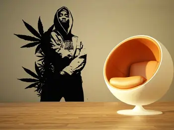 

Wall room art deco vinyl sticker mural applique big rap hip hop star poster home bedroom art design decoration 2YY38