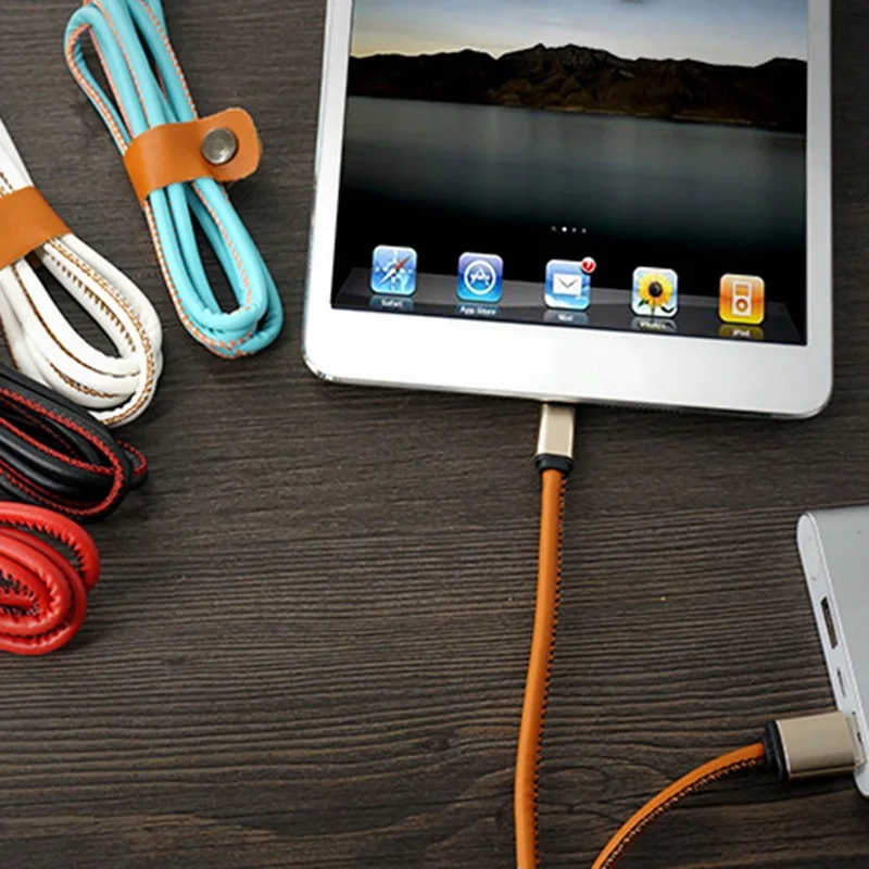 1 м Micro USB кабель Премиум кожаный плетеный кабель для samsung Xiaomi Huawei Android Провода Быстрая зарядка данных кабель для мобильного телефона