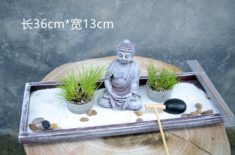 Tabletop Zen Garden Buddha sand table meditation creative home hotel feng shui decoration Candle Incense Burner Home Decor Gift