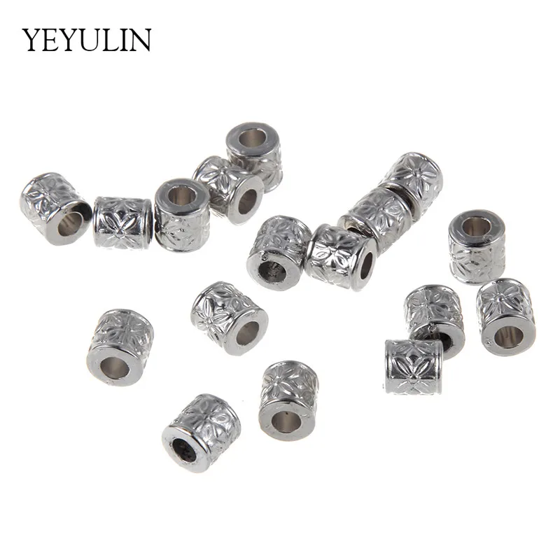 

New Design Silver Color Plastic CCB Drum Round Shaped Spacer Beads For Making Jewelry DIY 50pcs Wholesale