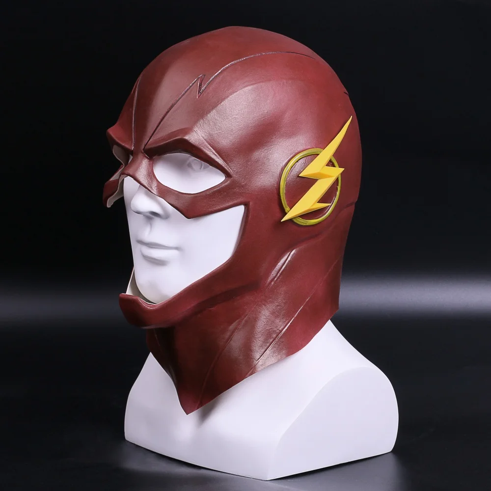 The Flash Mask DC Barry Allen Mask Cosplay Costume Prop Halloween Full Head Latex Party Masks (2)