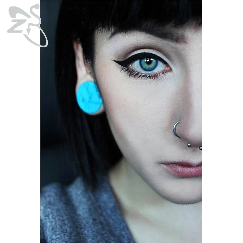 Natural Stone Ear Plugs And Tunnels Stretchers Blue Stone Piercing