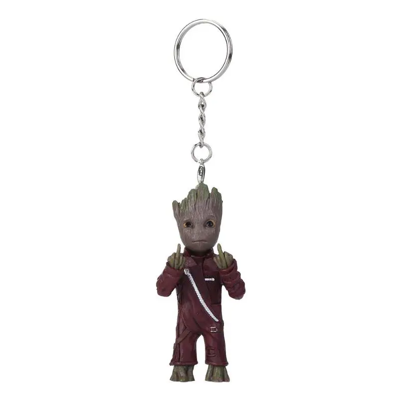 Baby Groot фигурки, игрушка, брелок для ключей, украшение для дома, Милая модель, игрушка для детей, мультяшное дерево, человек, брелок, Автомобильный подвесной декор, брелок - Цвет: 04