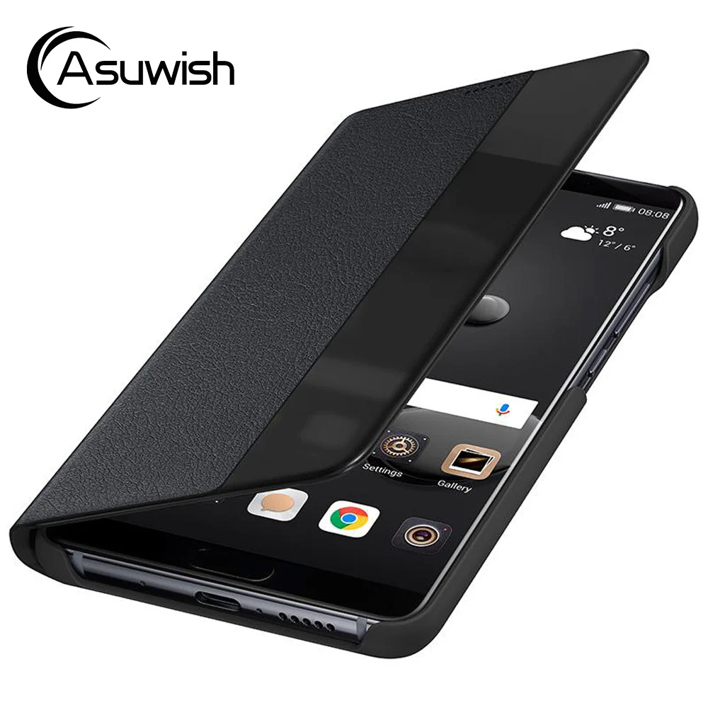 Флип чехол Smart View кожаный для телефона Huawei Mate 10 Pro Mate10 10pro Mate10pro роскошный Магнитный