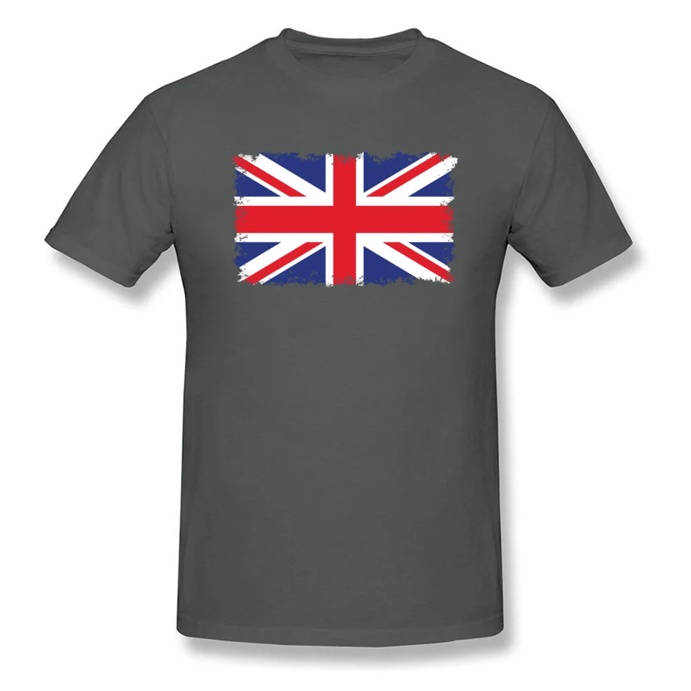 Crewneck British flag with distressed edges All Cotton Men's T Shirts Printed Tops Tees 2018 Popular Tee Shirt Short Sleeve British flag with distressed edges carbon