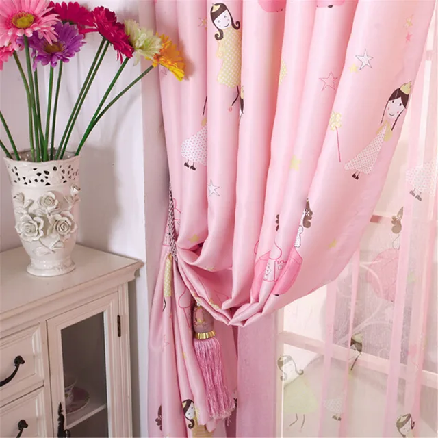 Belle rose princesse fenêtre rideaux pour enfants / enfant / filles ... Belle rose princesse fenêtre rideaux pour enfants / enfant / filles ...