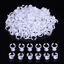 Макияж Клей Кольца Татуировки Клей Держатель Одноразовых Пластиковых Ногтей Ресниц Расширение Кольца, 200 Упак