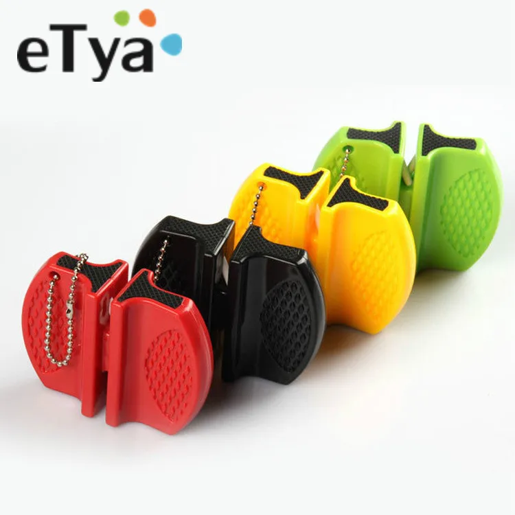 

eTya 1pc Portable Mini Knife Sharpener Kitchen Tool Accessories Creative Butterfly Type Two-stage Camping Pocket Knife Sharpener