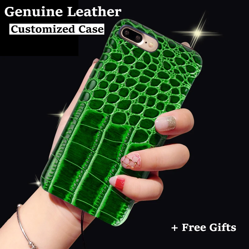 

Back Case For Meizu Pro 6 Plus 5.7" Top Quality Crocodile Texture Genuine Leather Customize Mobile Phone Rear Cover + Free Gift