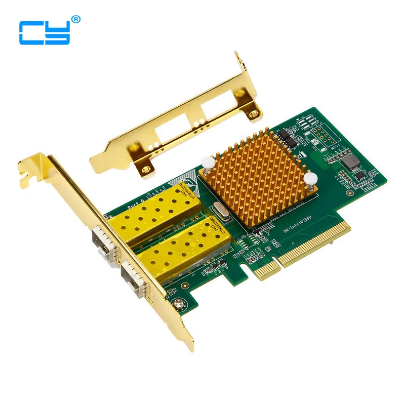 

High quality Origial PCIE PCI Express Dual-port Gigabit fiber network card for INTEL X520 82599ES Golden