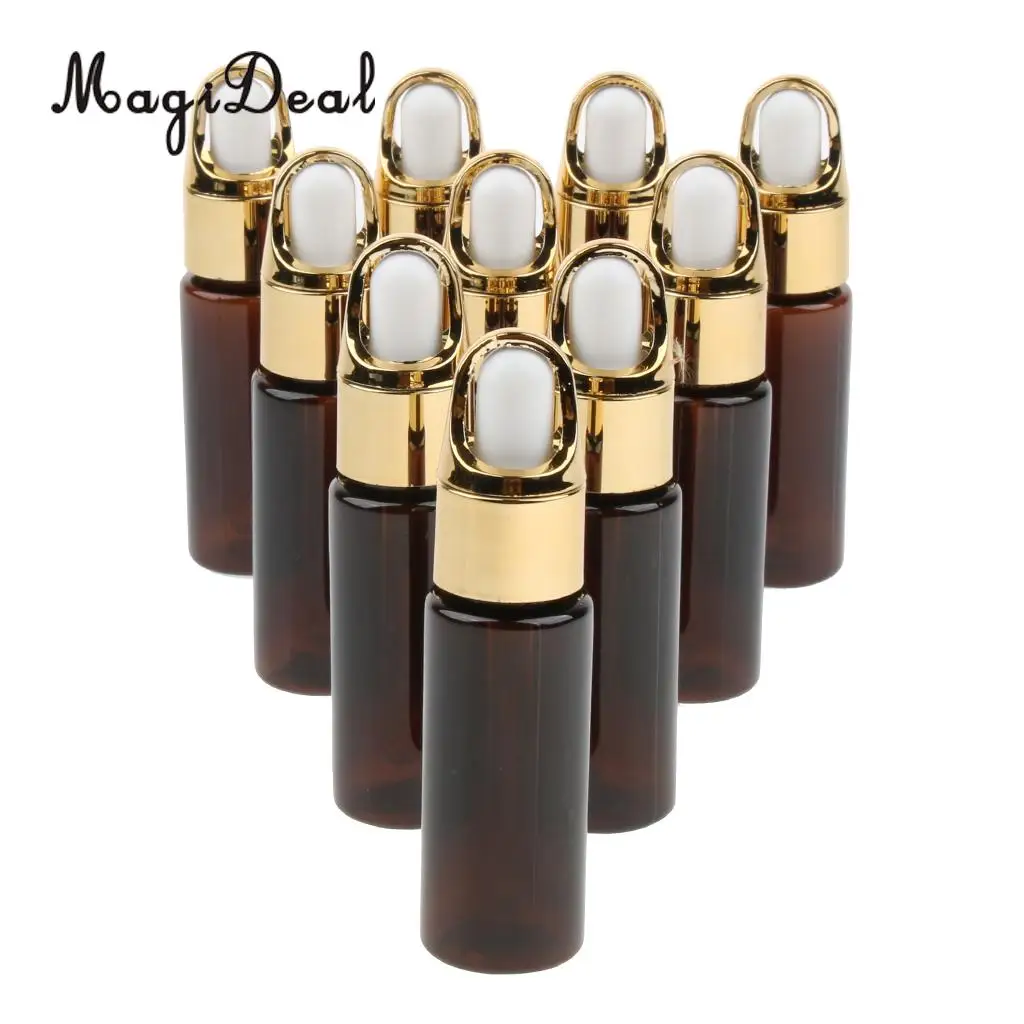 10pcs Refillable Empty Glass Plastic Essential Oils Eye Dropper Bottles 20ml