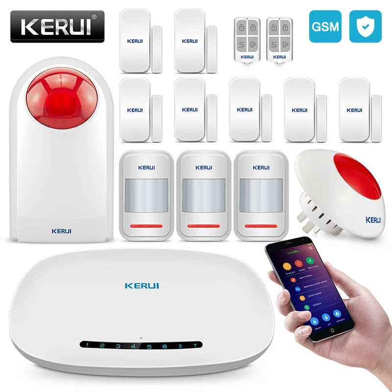 

KERUI Smart Home GSM Alarm System Security Auto Dial Burglar Alarm Kit With 110db Outdoor Siren Motion Sensor Door/window Sesor