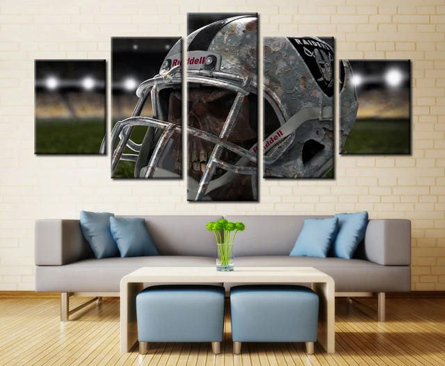 5 Panel Helmet With Oakland Raiders Wall Art Picture Home Decoration 5 Panel Helmet With Oakland Raiders Wall Art Picture Home Decoration Living Room Canvas Print