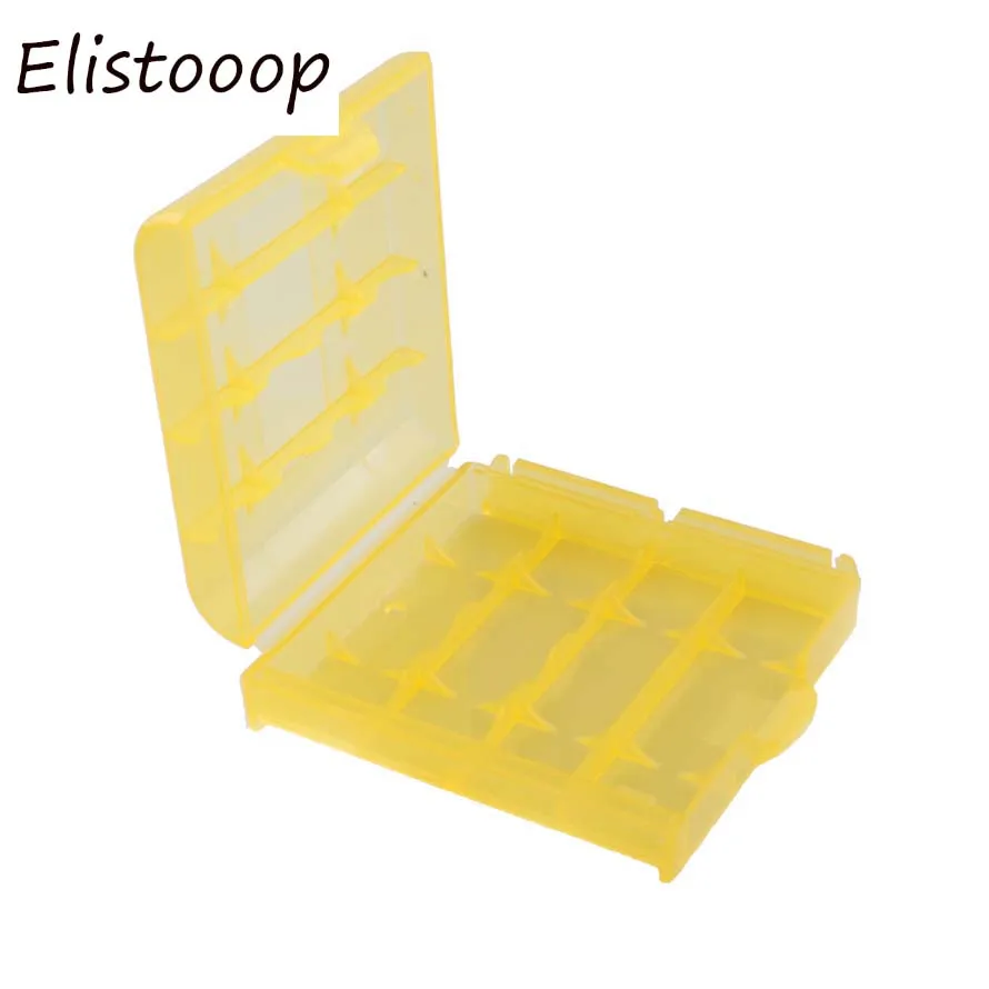 

Elistooop Mini Portable Plastic Battery Case Holder Storage Box For AAA/AA Battery Rechargeable Full Cover
