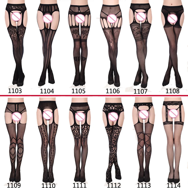 

New Sexy Lingerie Women Sleepwear Hot Erotic Lingerie Fencing Fishnet Sexy Satin Garter Belt Hollow Fishnet Stocking