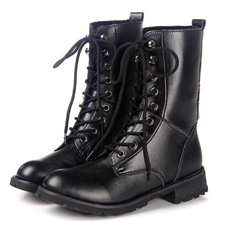 

Europe and the United States in 2016 Martin boots flat single women short boots black female motorcycle boots knight big yards