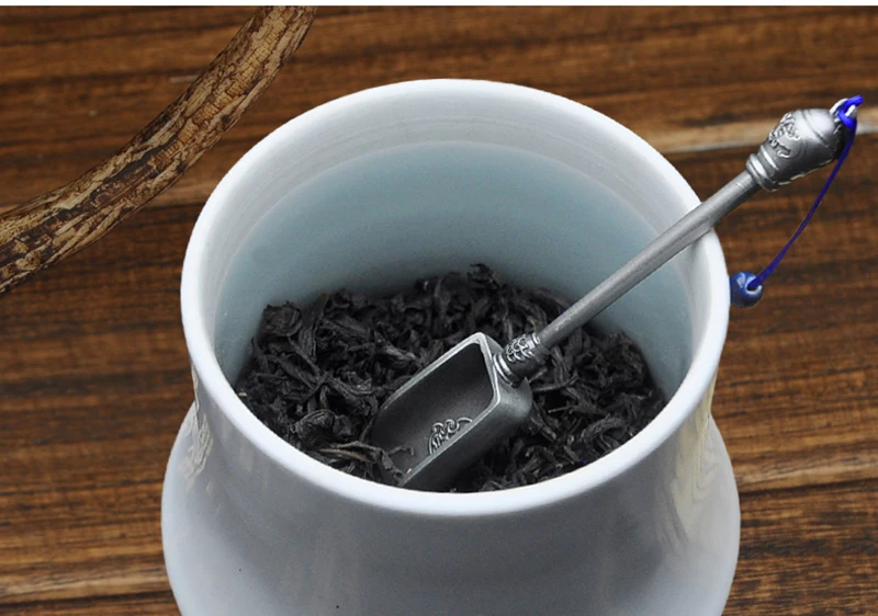 Китайская чайная ложка сувенир кофейная чайная ложка из сплава с длинной ручкой медная конгфу инструменты для размешивания кофе совок кофейная ложка черный чай