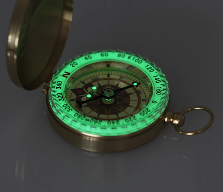 96 шт./лот многофункциональный флип медный компас карманные часы со светящейся формулой Компас для мусульманский для молитв
