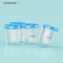 Многоразовые 4 шт CMbear хранение грудного молока бутылка с интерфейсом и biple BPA Бесплатный Детский контейнер для заморозки молока чашки для грудного вскармливания