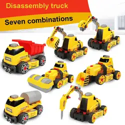 DIY паззлы Инженерная модель автомобиля 7 в 1 компл. игрушка-конструктор земляные пожаротушения сборки игрушки развивающие игрушки для детей