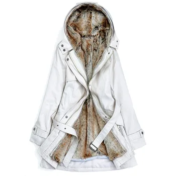 

Women Winter Warm Coat Female Autumn Hooded Cotton Fur Plus Size Lamb CashmereJacket Outerwear Slim Long Ladies chaqueta A147